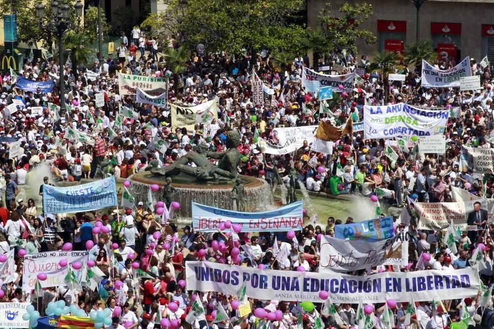 Cientos de alicantinos, en la protesta contra Marzà en Valencia