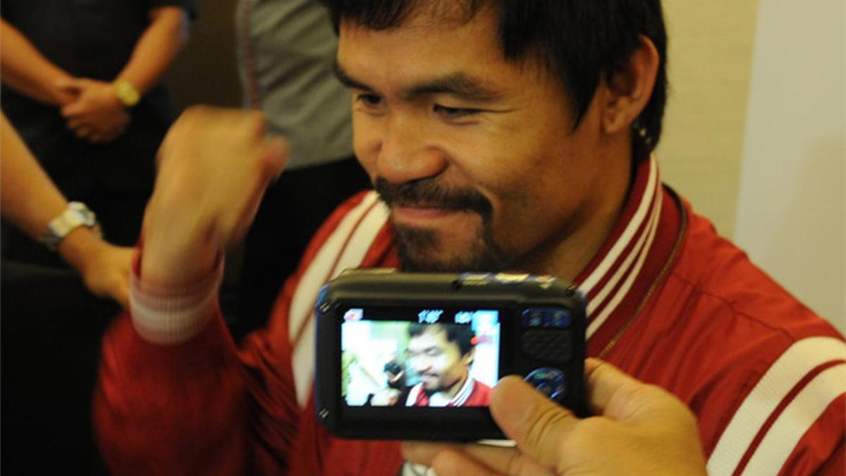 Manny Pacquiao tras una presentación de Google Street View