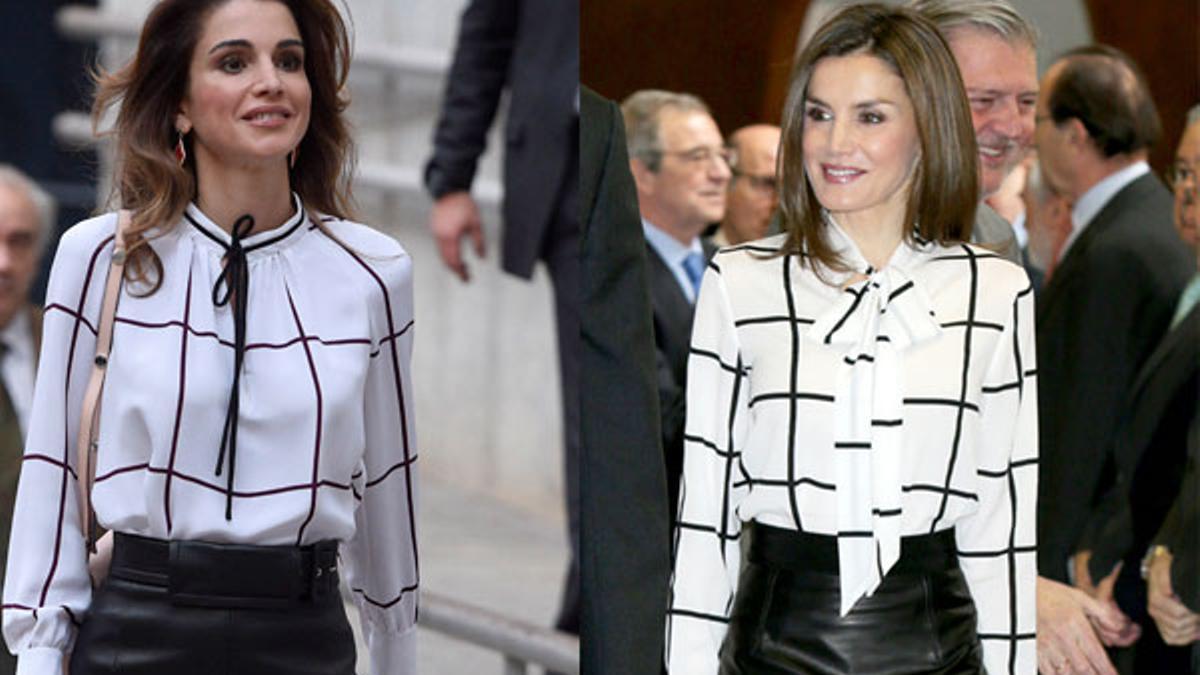 Letizia Ortiz y Rania de Jordania con el mismo look