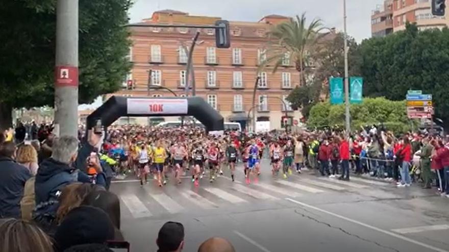 Salida de los 10K del TotalEnergies Maratón de Murcia