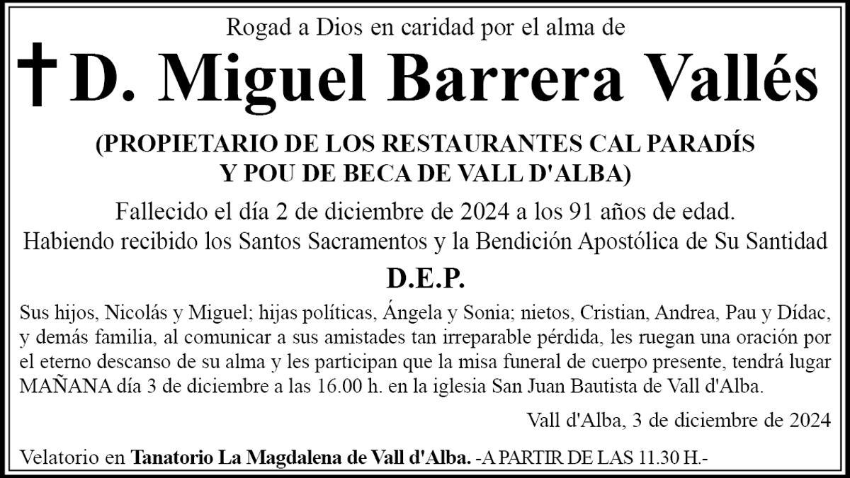 D. Miguel Barrera Vallés