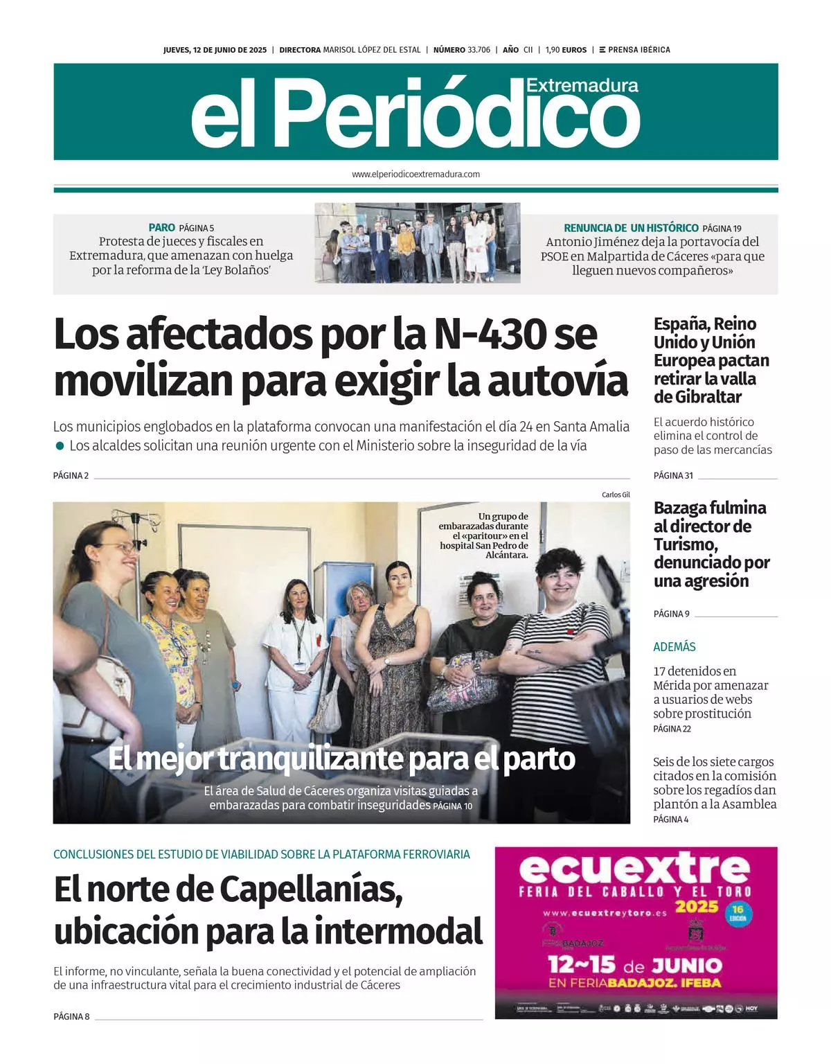 Consulta la portada correspondiente al día 12 de junio de 2025