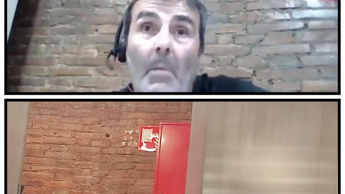 Xavier Sala i Martin, durante su intervención en la Asamblea de Compromisarios realizada desde las oficinas del Barça.