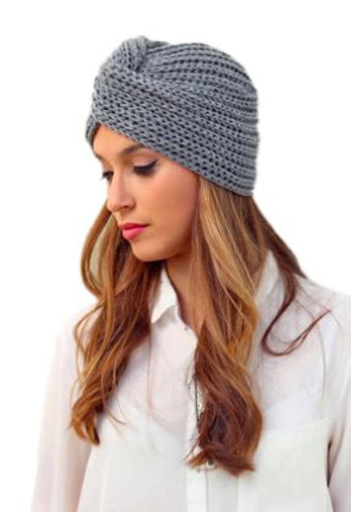 Turbante de lana en gris