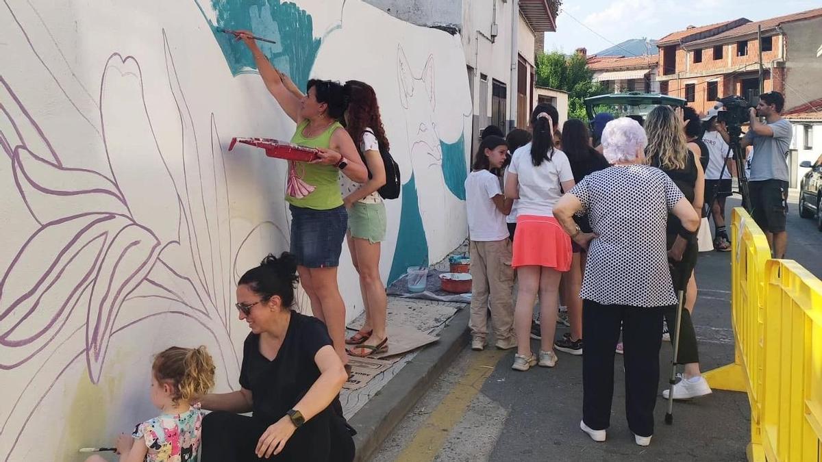 Muro participativo en La Pesga.