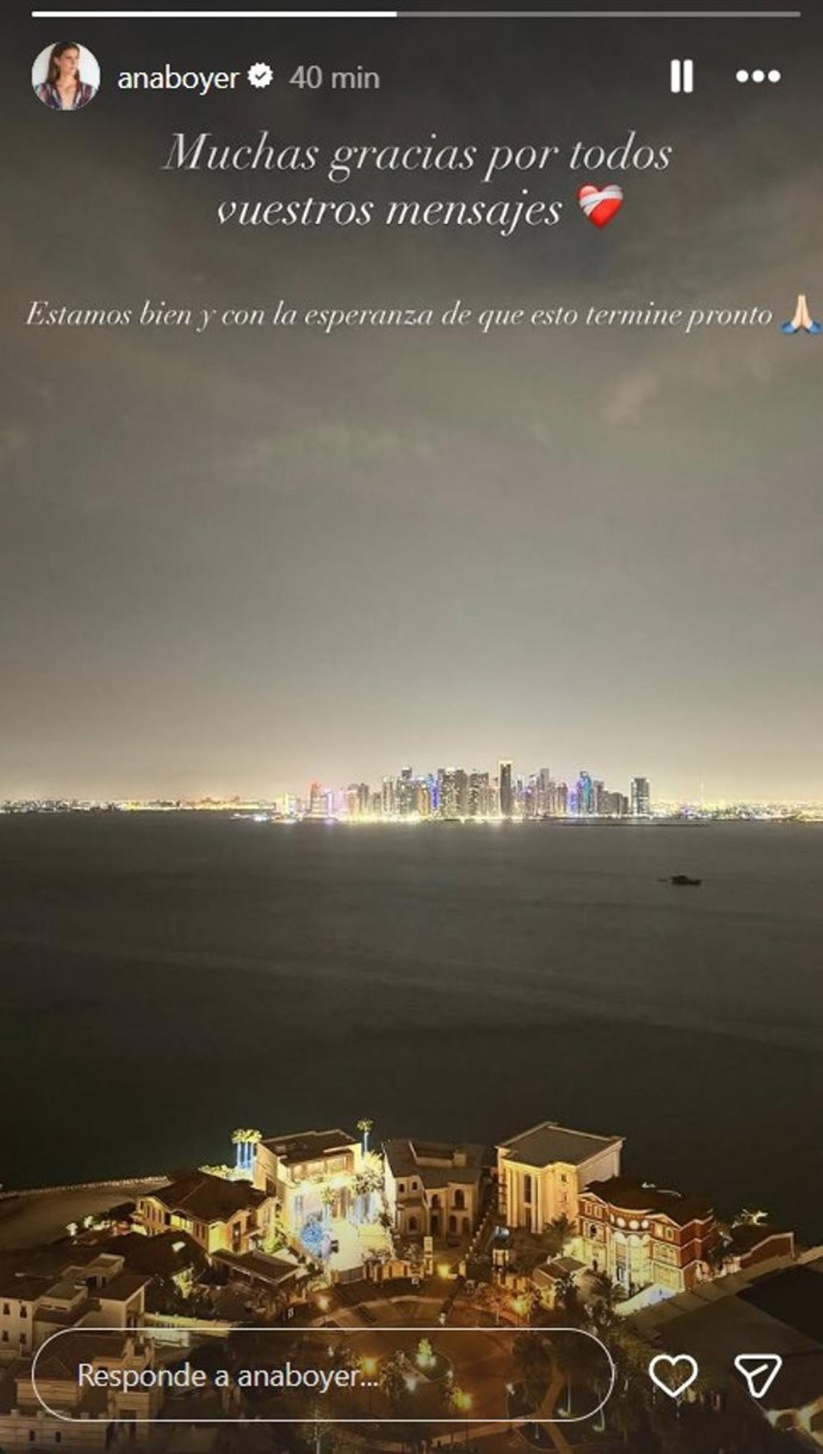 Publicación de Ana Boyer en redes sociales.