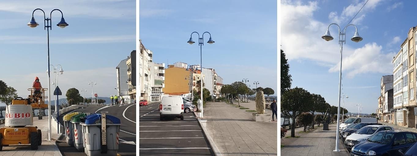 El pintado de las farolas de Beiramar.