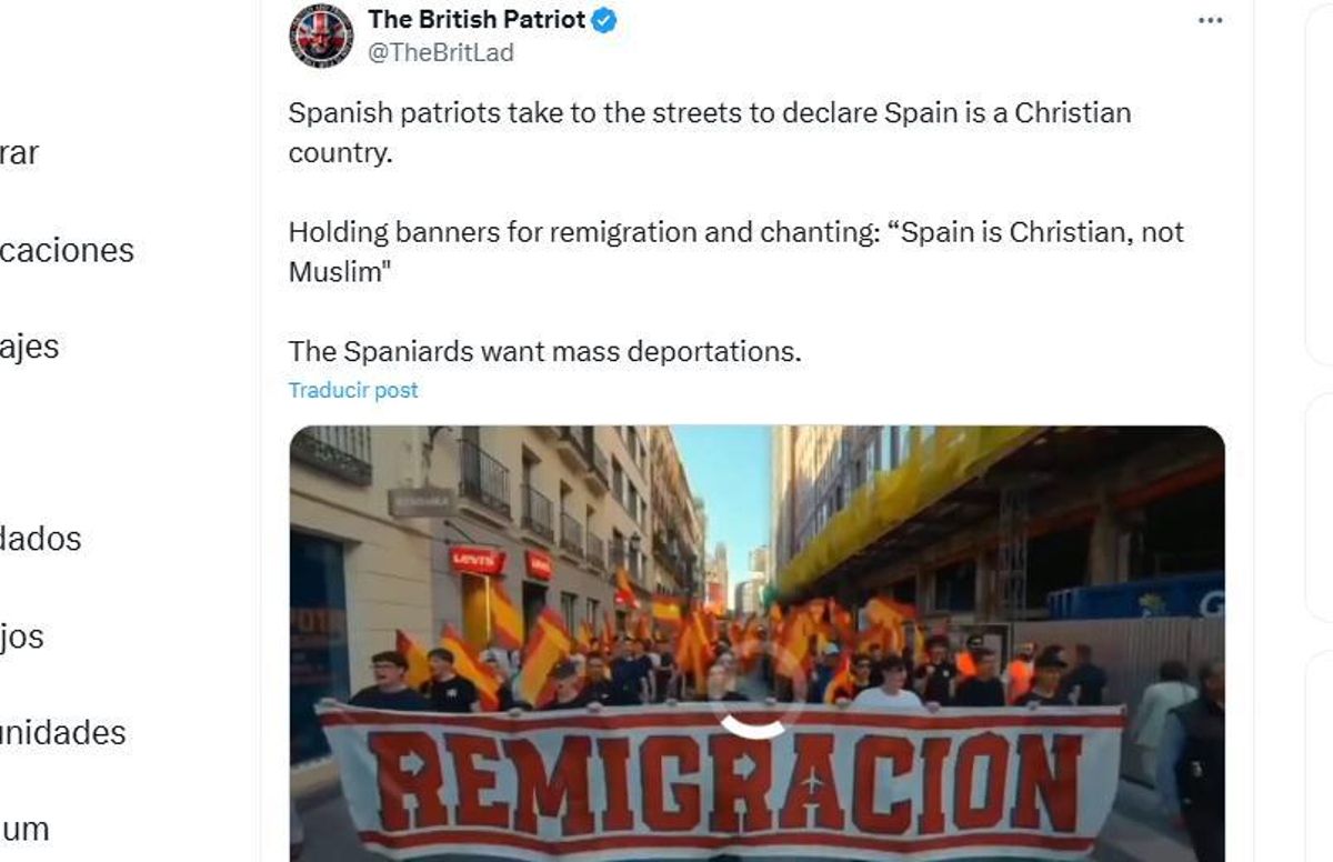 Eco de la campaña ultra española en una cámara de eco xenófoba en Reino Unido