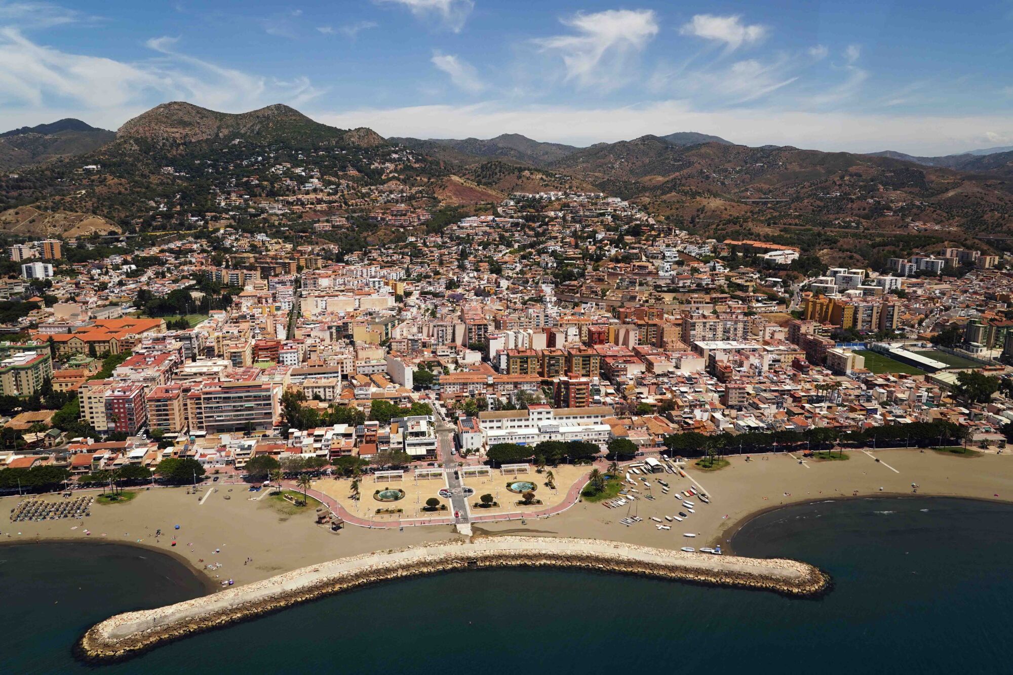Vistas aéreas de las playas de Pedregalejo y El Palo