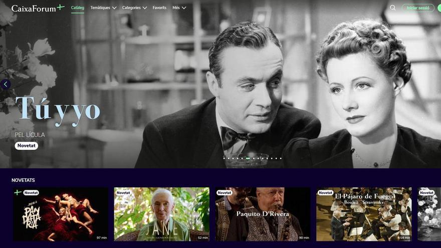 Captura de pantalla de la plataforma CaixaForum+