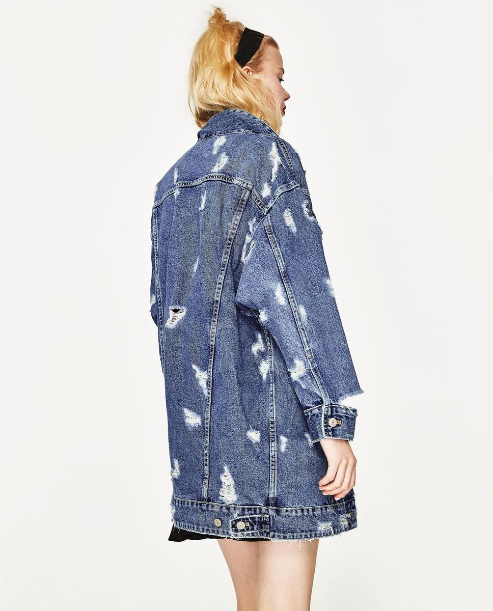 Chaqueta denim larga, Zara