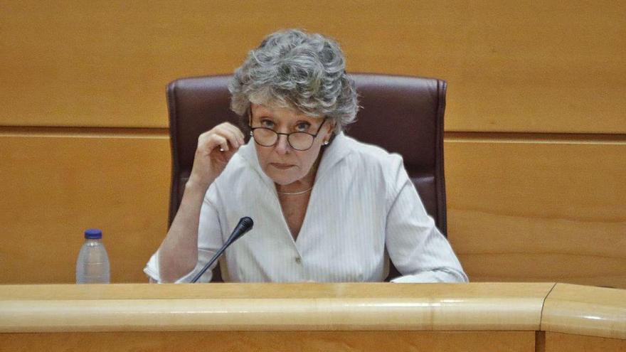Rosa María Mateo, ayer, en la comisión de control parlamentario de RTVE.