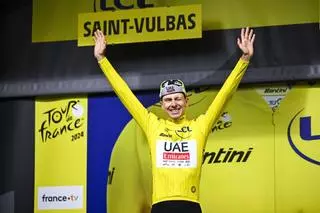 AV.- Ciclismo/Tour.- El francés Turgis irrumpe en el gravel y Pogacar termina líder la primera semana del Tour