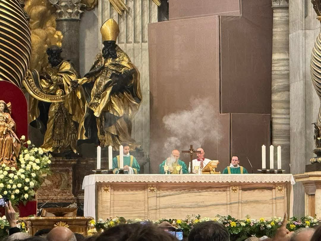 Alfombristas de Bueu en el jubileo de los artistas en el Vaticano