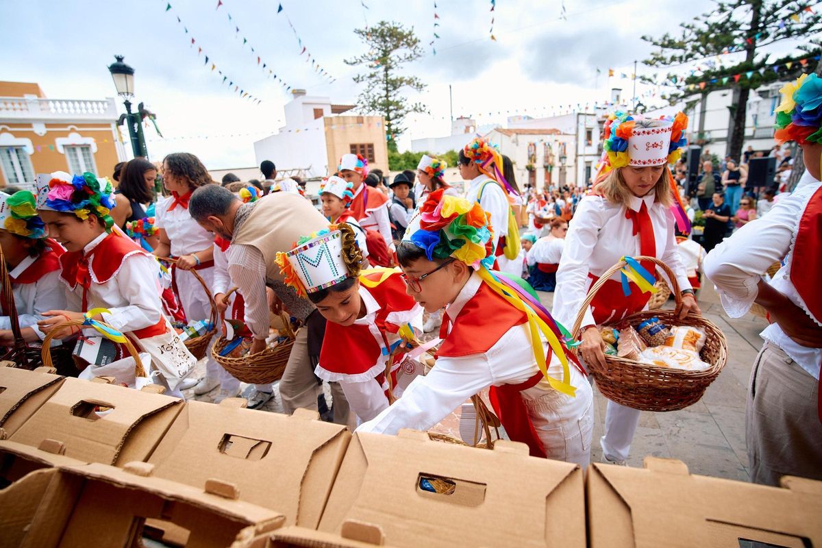 Los escolares de la Villa de Moya realizan la aportación solidaria con motivo de las fiestas de San Antonio