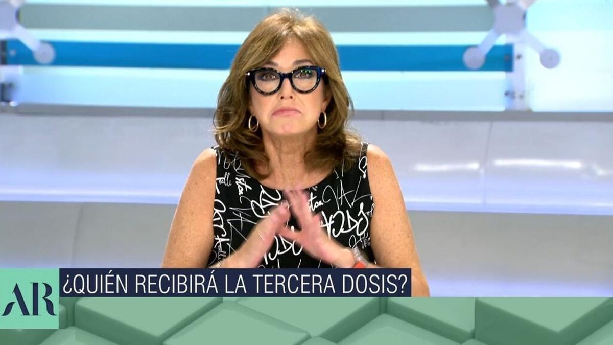 Ana Rosa, disposada a una tercera dosi i taxativa amb els antivacunes: «¿Tu no et vols vacunar? Doncs no et vindré a veure»