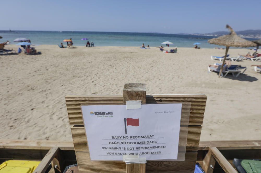 Cierran las playas de Can Pere Antoni, Ciutat Jardí y el Molinar por un vertido