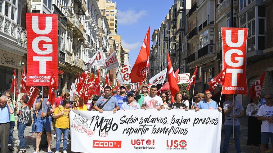 Las imágenes de la manifestación del Primero de Mayo en Cartagena