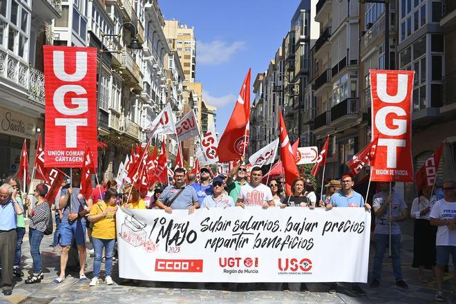 Las imágenes de la manifestación del Primero de Mayo en Cartagena