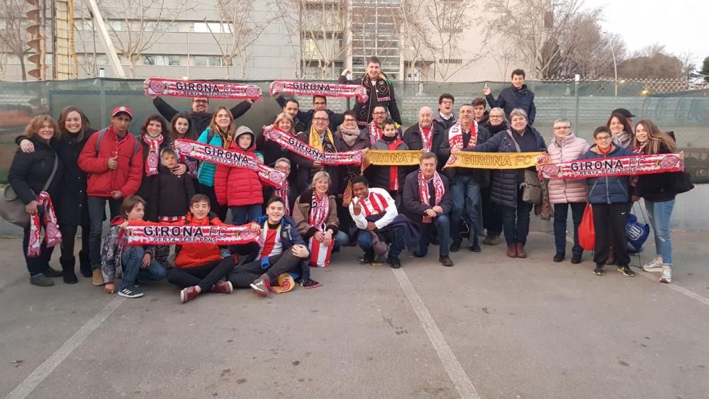 Els aficionants del Girona es desplacen al Camp Nou