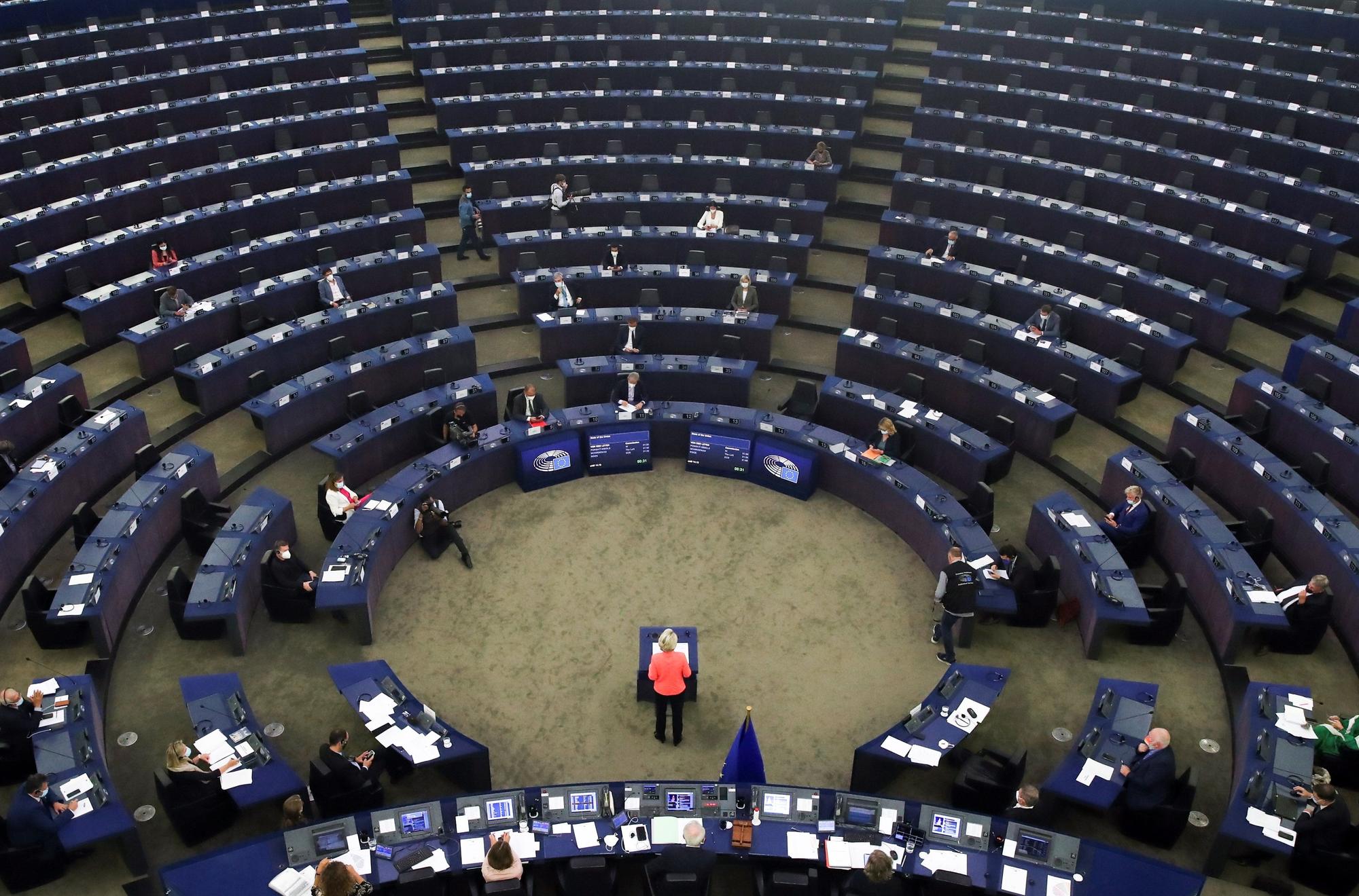 Sesión en el Parlamento Europeo, en Estrasburgo.