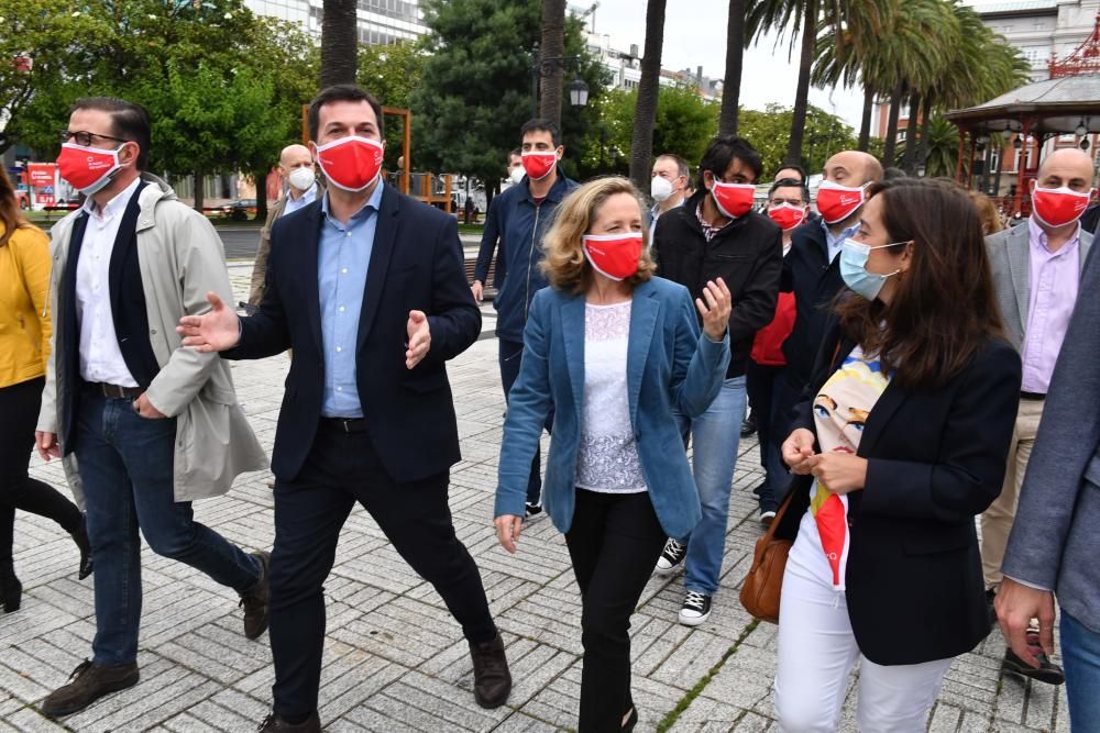 Nadia Calviño y Gonzalo Caballero en A Coruña