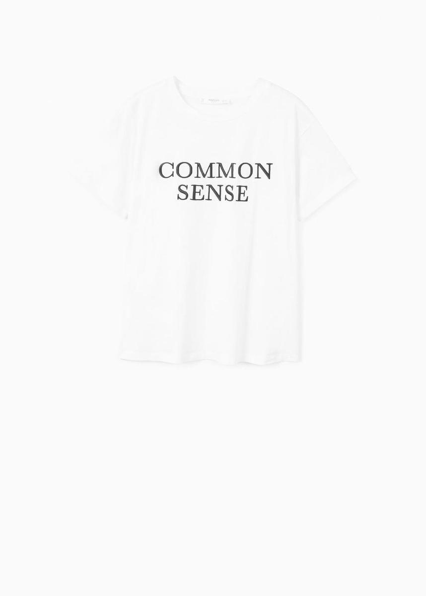 Camiseta de 'Common sense', de Mango