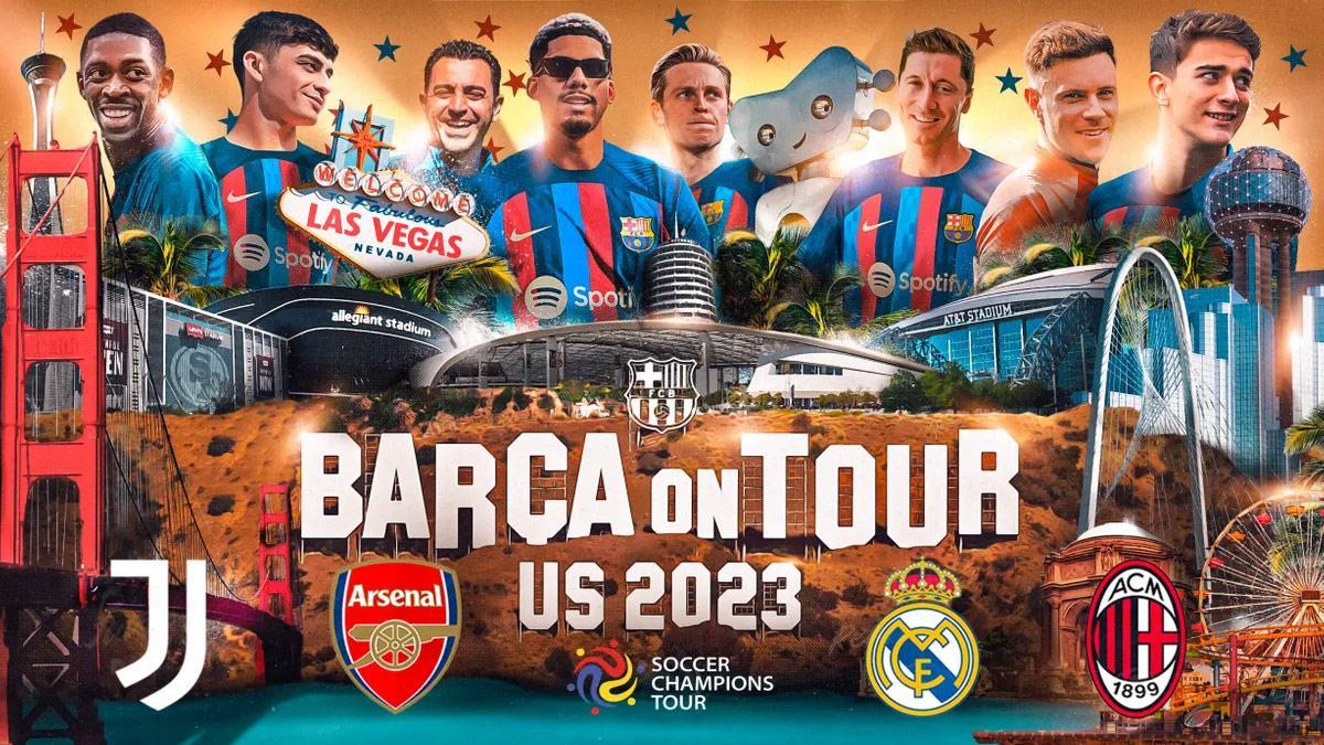 El cartel de la gira por Estados Unidos del Barça