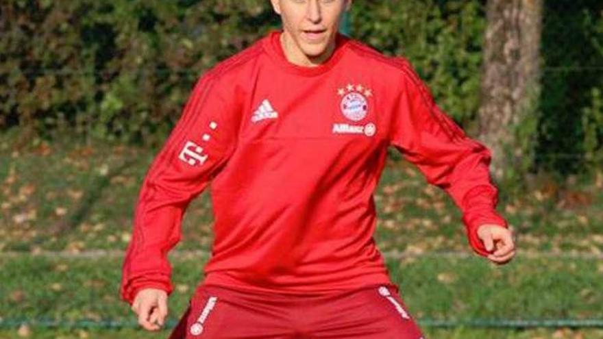 Boquete, en un entrenamiento del Bayern de Múnich.