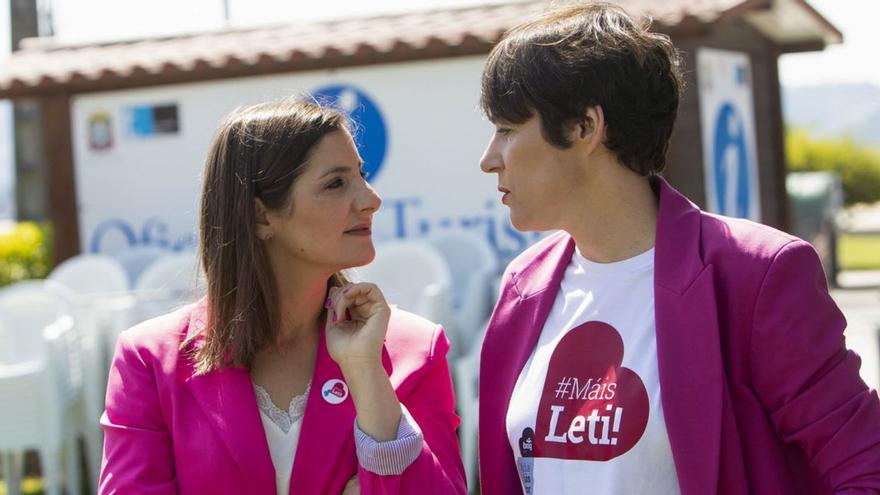 Ana Pontón, ayer en Moaña con la candidata nacionalista / e. p.