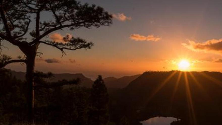 Puesta de sol en el Mirador de Inagua, en este mes de noviembre.