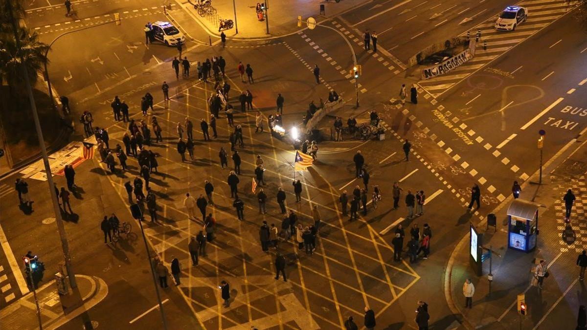 Imagen del último corte de tráfico de la Meridiana, el 13 de marzo, antes del estado de alarma.