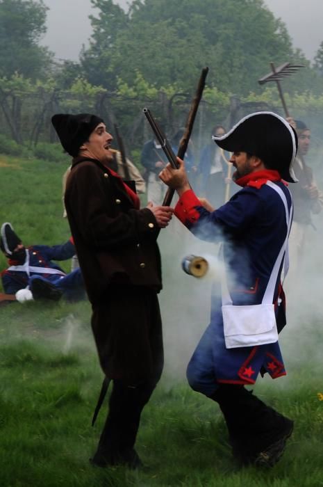 La lluvia no amilanó a los combatientes valgueses, que avasallaron a las tropas francesas hasta su rendición.