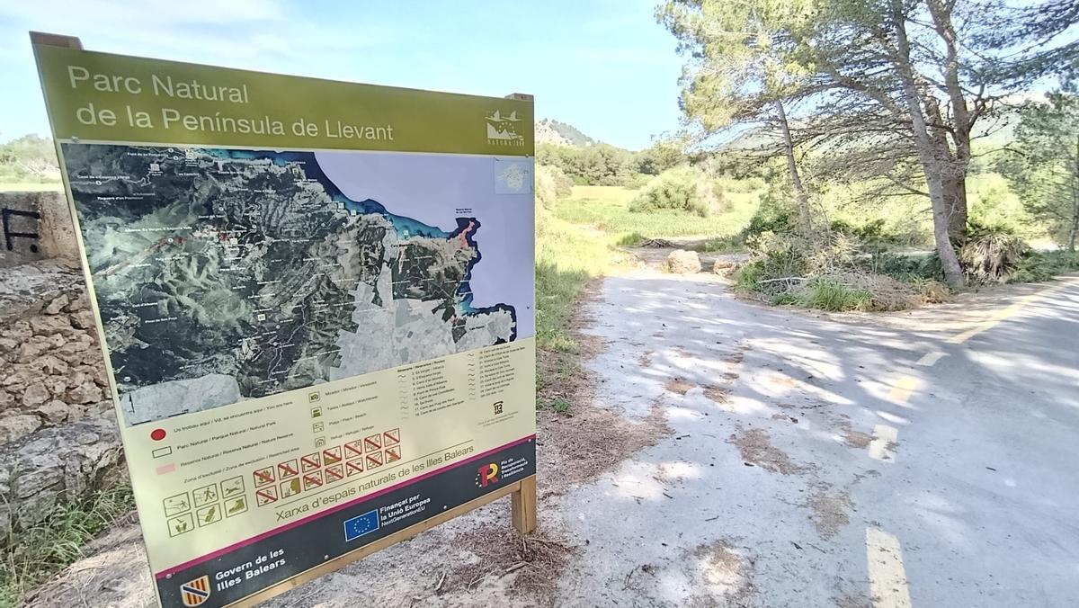 Acceso al Parc Natural de Llevant.