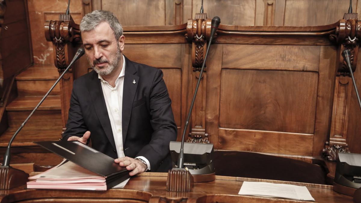 Jaume Collboni en el pleno del Ayuntamiento de Barcelona.