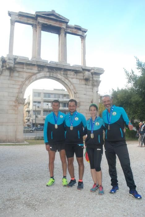 Los alistanos en la maratón de Atenas.