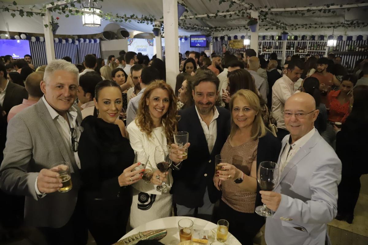 Una caseta en la inauguración de la Feria de Córdoba 2023, este sábado.