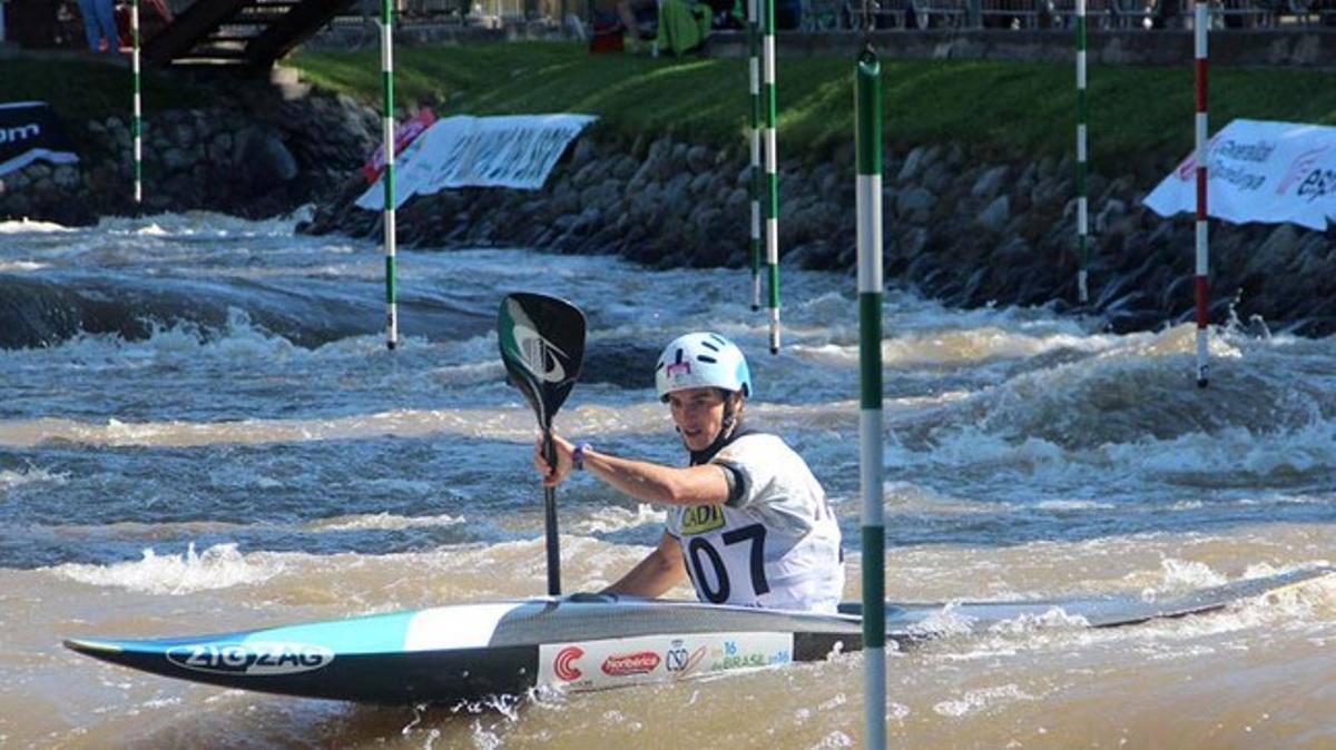 Maialen Chourraut, durant la prova de K1 de la Copa del Món de piragüisme disputada al Segre.