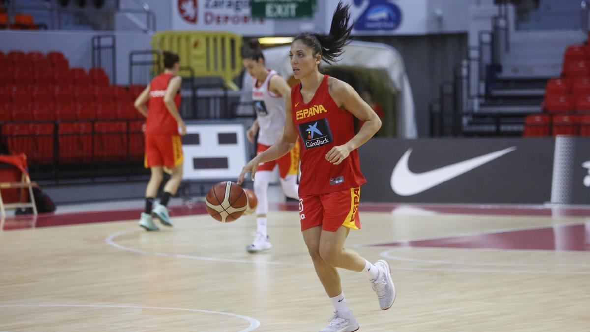 Ouviña, durante un entrenamiento con España en el pabellón Príncipe Felipe de Zaragoza.