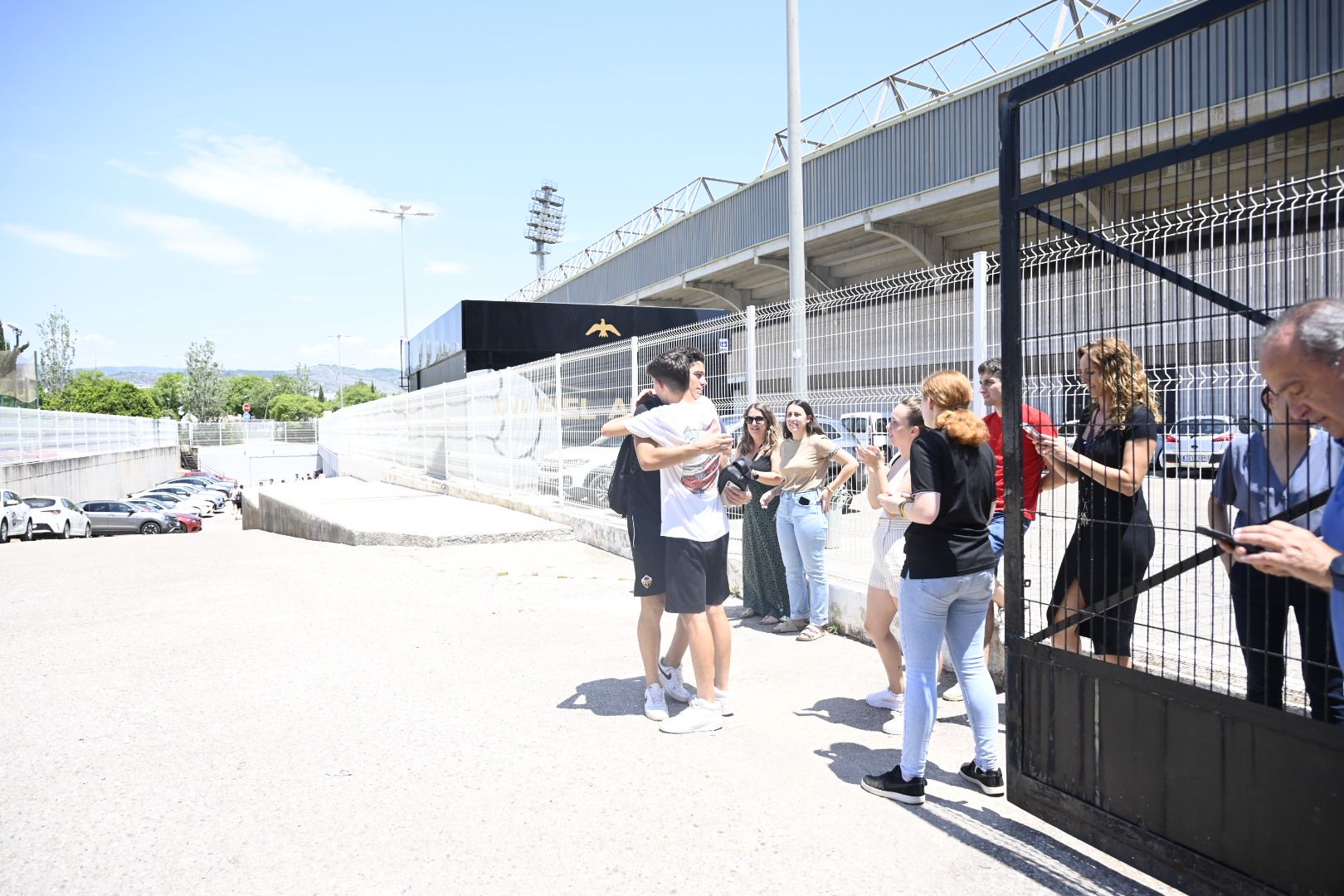 Despedida a los jugadores del CD Castellón antes de la 'final' de Alcorcón