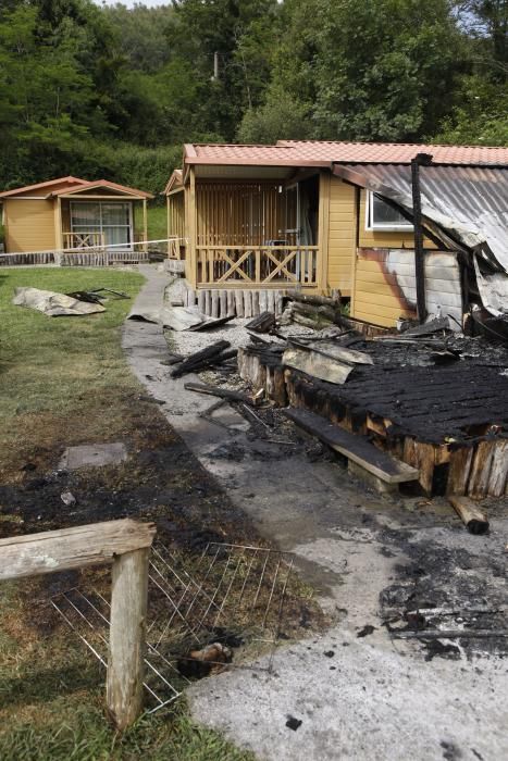 Intervención de los bomberos en el Camping de Deva