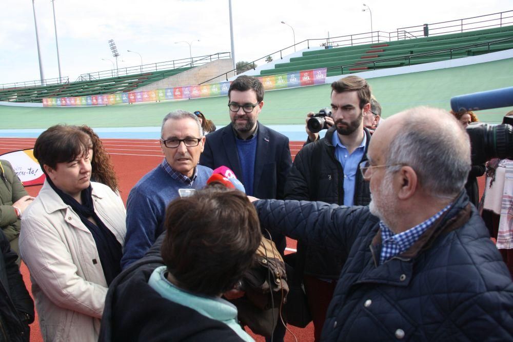 Presentación del velódromo-pista de atletismo Mateo Domínguez