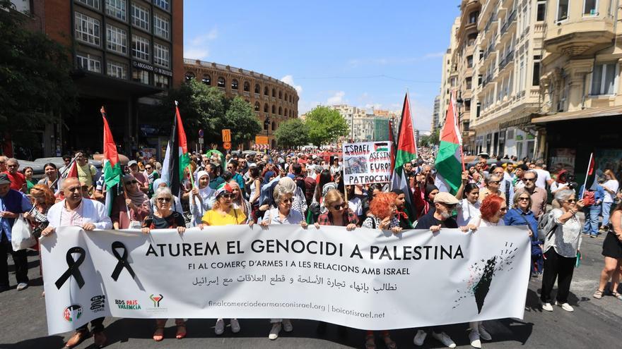 La marcha propalestina clama en Valencia &quot;contra el genocidio de Israel en Gaza&quot;