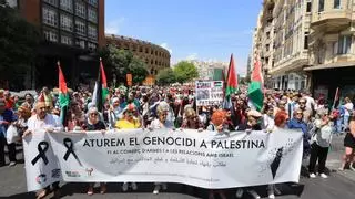 La marcha propalestina clama en Valencia "contra el genocidio de Israel en Gaza"