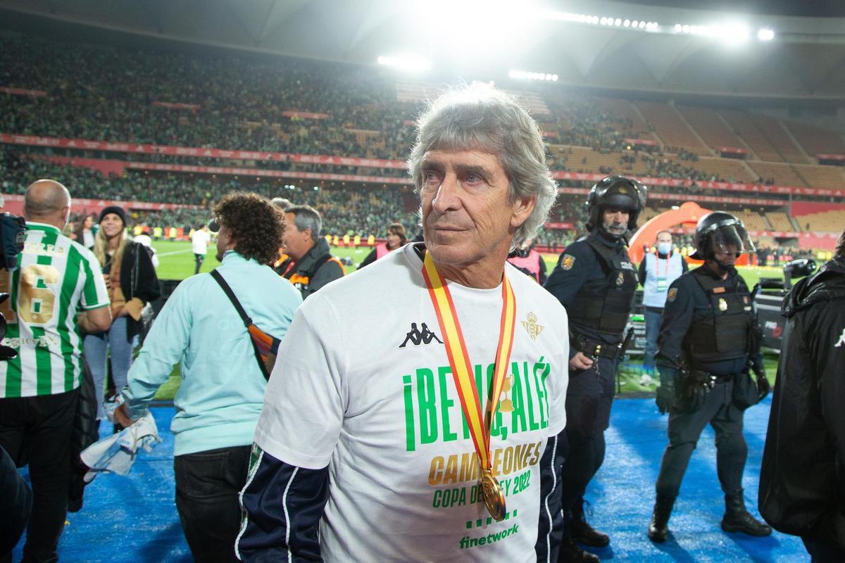 Pellegrini celebra la victoria del Betis