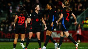 Marta Torrejon Moya of FC Barcelona celebrates a goal during the Copa de la Reina Quarter Final match between Madrid CFF and FC Barcelona at Fernando Torres stadium on February 12, 2025, in Fuelabrada, Madrid, Spain. AFP7 12/02/2025 ONLY FOR USE IN SPAIN. Irina R. Hipolito / AFP7 / Europa Press;2025;SPAIN;SPORT;ZSPORT;SOCCER;ZSOCCER;Madrid CFF v FC Barcelona - Copa de la Reina Quarter Final;