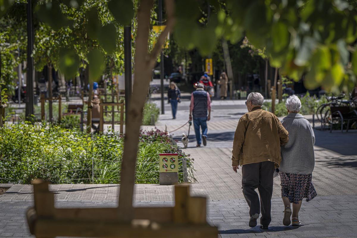 Eje verde de Consell de Cent, en el Eixample de Barcelona.