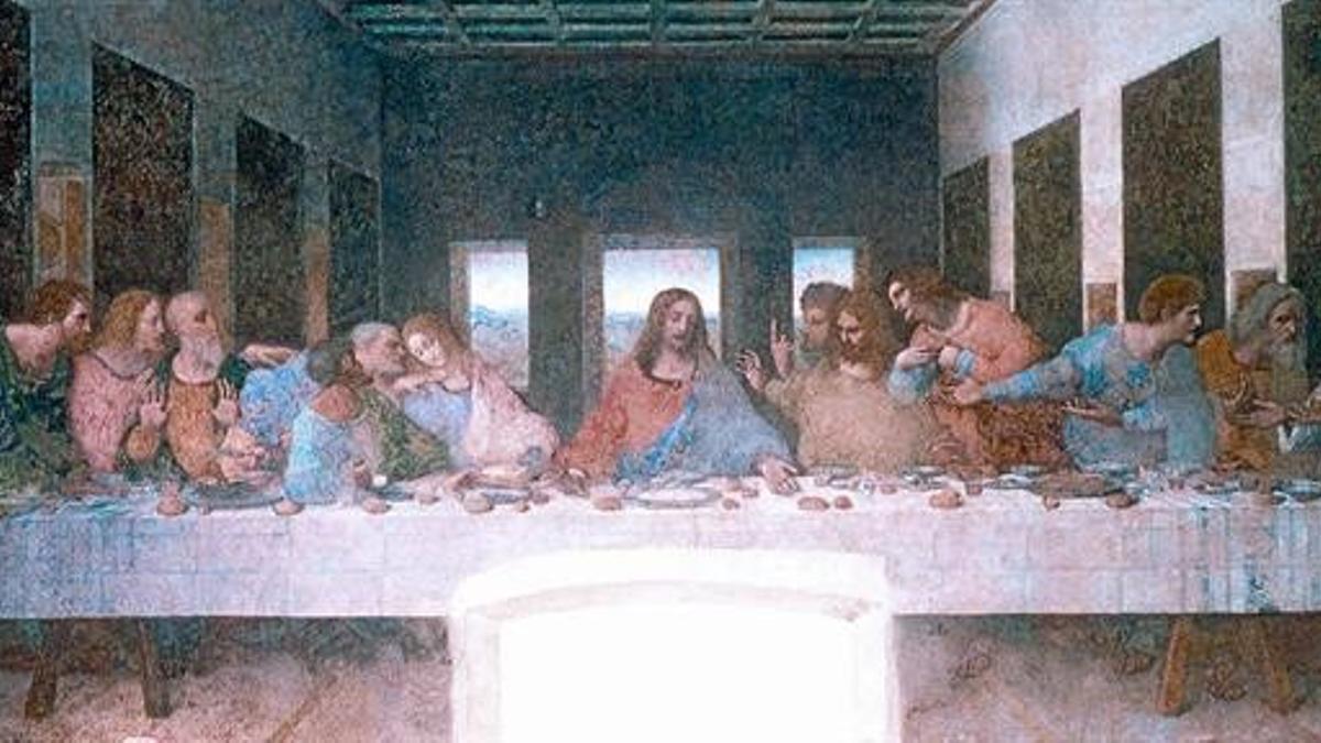 Obra maestra. La pintura mural 'La última cena', de Leonardo da Vinci, en el refectorio del convento de Santa Maria delle Grazie, en Milán.