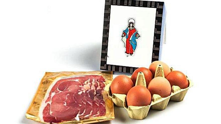 La Virgen del Encuentro, con lo que &quot;esconde&quot; su mesa en el packaging ideado por Javier Garduño.