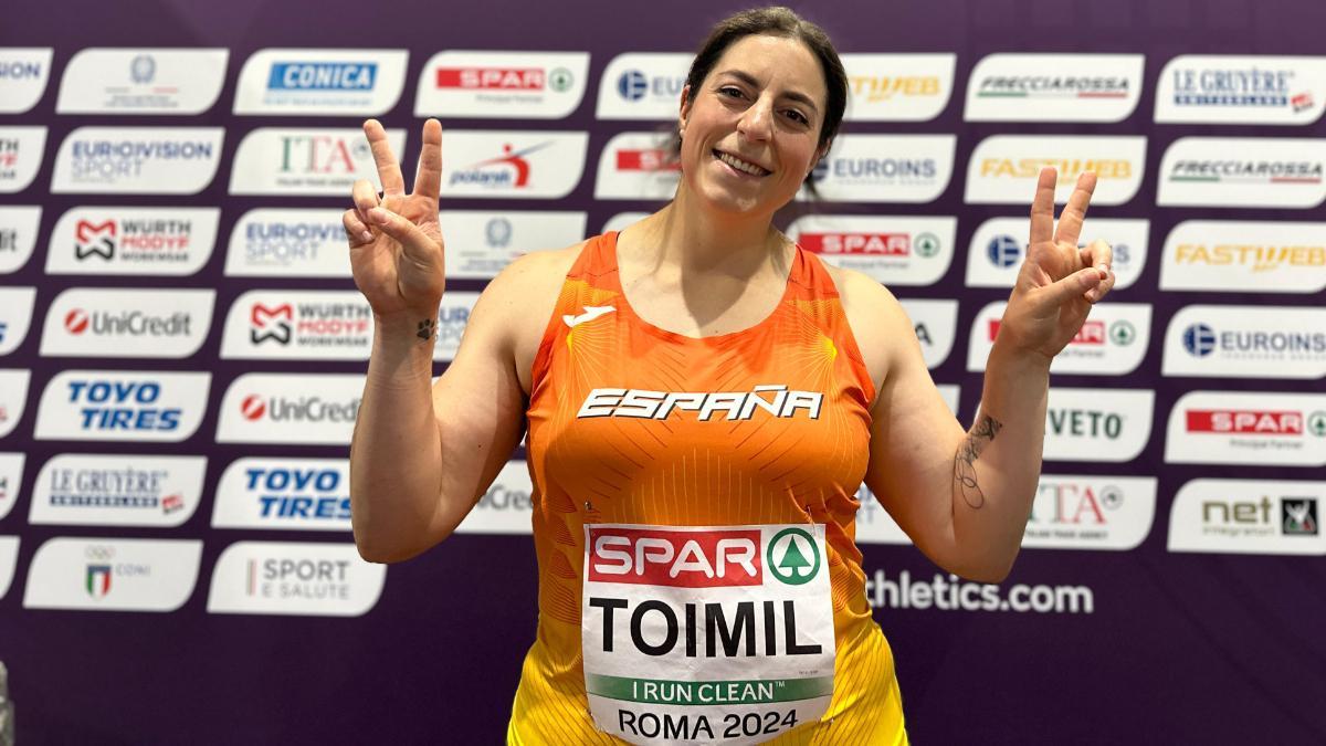 Belén Tomil, feliz tras pasar a la final de peso